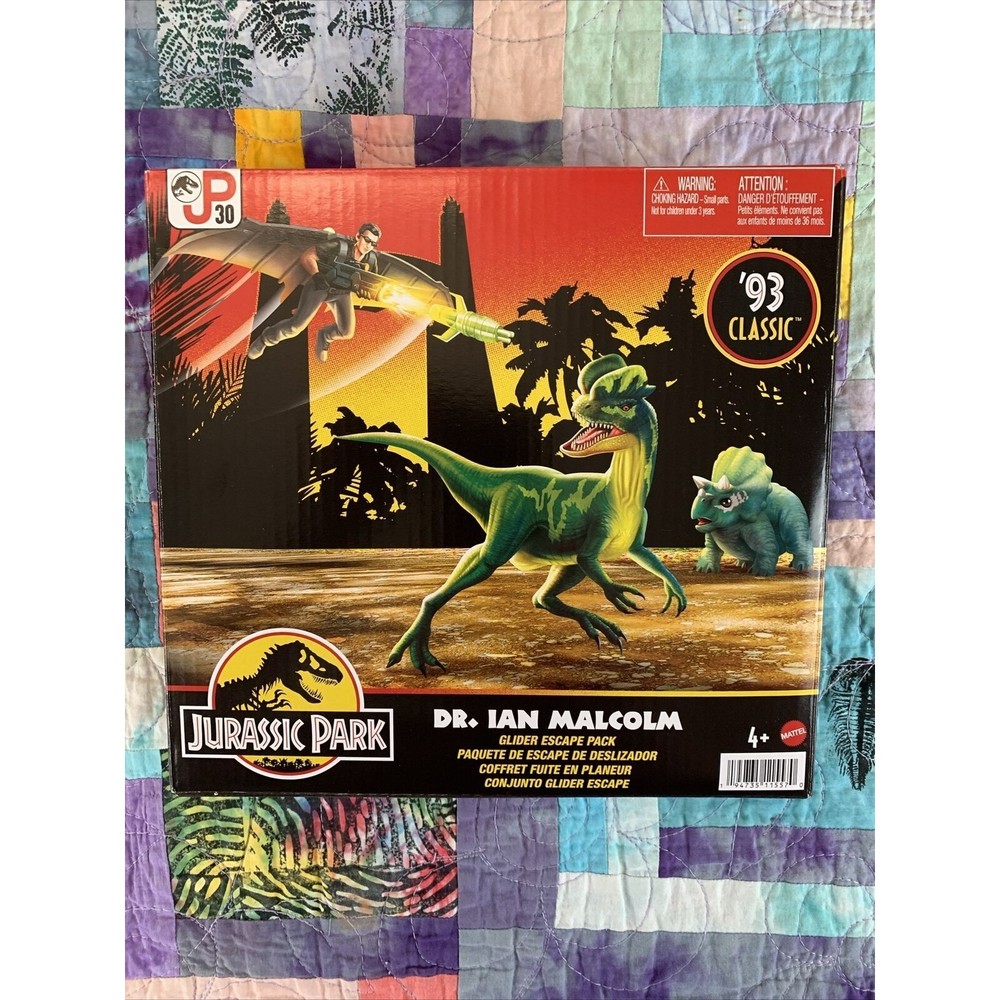 Jurassic Park 30 '93 Classic Dr. Ian Malcolm Glider Escape Pack NEW SEALED!